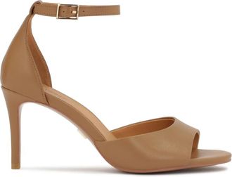 Kazar Lichtbruine sandalen met brede band - Dames - Sandalen met hakken - Bruin - 35 EU - Leer - Schoenen