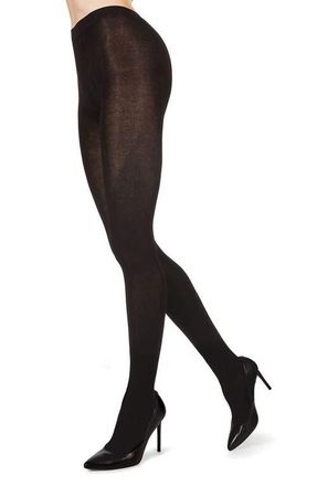 MeMoi Flat Knit Tights in Black at Nordstrom, Size Medium