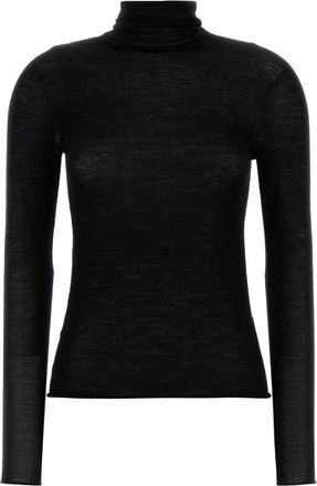 Carven Sheer Turtleneck Knit - Dames - Coltruien - Zwart - L - Wol - Truien & Vesten
