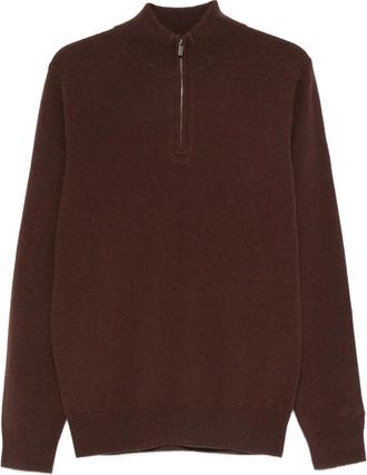 MC2 Saint Barth Jeremyn zip-up high-neck sweater - men - Lambs Wool - L - Brown