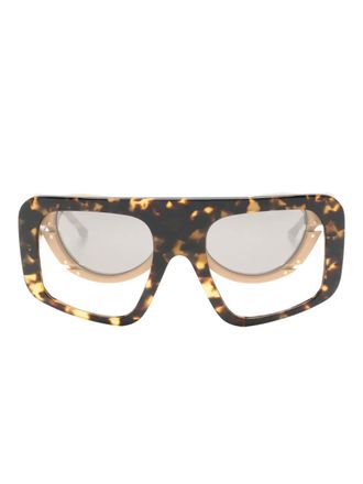 Luar oversized double-frame sunglasses - Brown