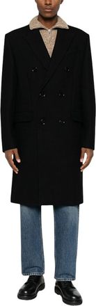 Ami Black Double Breasted Coat