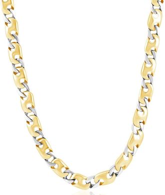 Pompeii3 Mens Designer Mariner & Curb 14k Gold (51gram) or Platinum (95gram) 7mm Link Chain Necklace 20