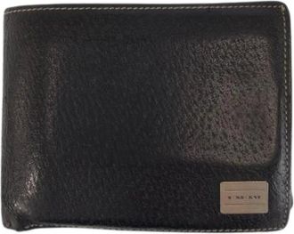 Burberry Pre-owned Wallets, male, Black, Size: ONE SIZE Pre-owned Leather Compact Wallet