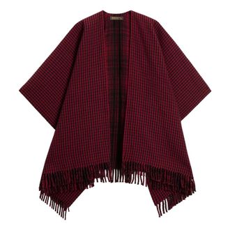 Woolrich Double-Faced Wollen Cape - Dames - Jassen - Rood - Maat: ONE Size Wol