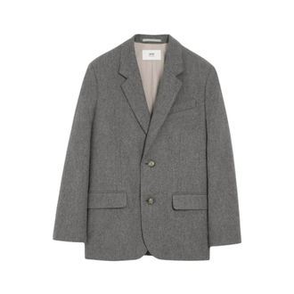 Ami Grey Patterned Americana Coat