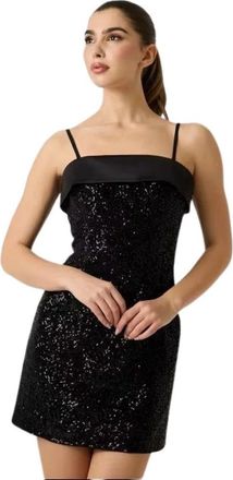 Guess Gia Mini Sequins Jurk - Dames - Feestkleedjes - Zwart - S - Leer - Kleedjes