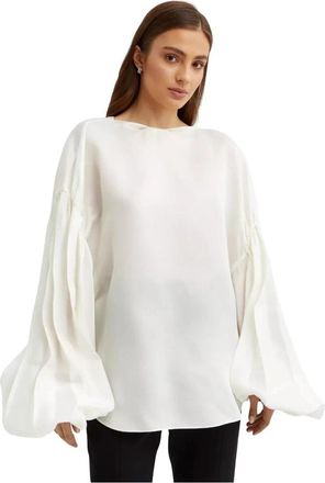 Khaite Quico Zijden Blouse - Dames - Blouses - Wit - M - Overhemden