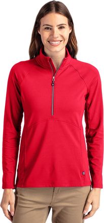 Cutter & Buck Adapt Eco Knit Stretch Recycled Womens Half Zip Pullover Jacket