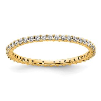 Diamond2Deal 14k Polished Shared Prong 1/2 Ct Diamond Eternity Band Ring