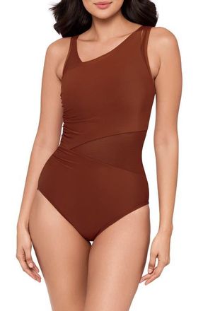 Miraclesuit Illusionist Azura Underwire One-Piece Swimsuit in Copper Brown at Nordstrom, Size 14