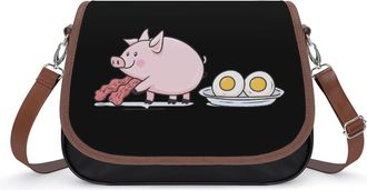 Generic Eggs And Bacon Womens Crossbody Bag Fashion Shoulder Handbags Message Tote Bag with Adjustable Strap