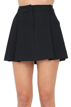 Pinko Black Polyester Viscose Elastane Womens College Skirt