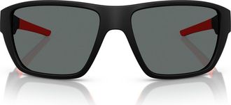 Ferrari 61mm Polarized Rectangular Sunglasses in Matte Black at Nordstrom