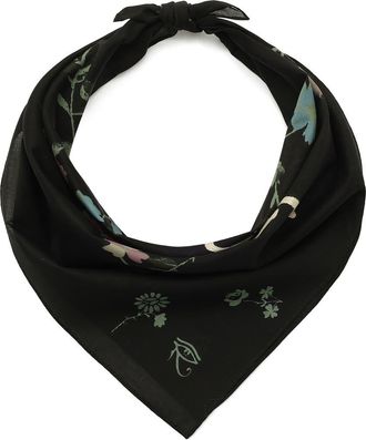 AllSaints Fleur De Lis Embroidered Bandana in Black at Nordstrom