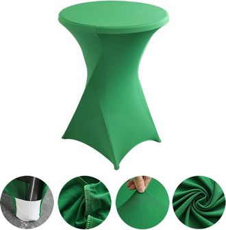 OEM Mantel De C&oacute;ctel El&aacute;stico, Ideal Para Bodas, Banquetes Y Fiestas (di&aacute;metro 76,20 Cm - 81,28 Cm X Altura 106,68 Cm), 2 Piezas, Mesa No Incluida - Verde