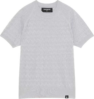 Patrizia Pepe Chevron Gebreid T-shirt - Heren - T-shirts - Grijs - M - Tops