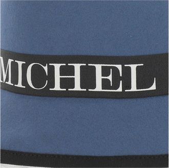 Maison Michel Womens Mini New Kendal Hat Blue Rabbit Felt