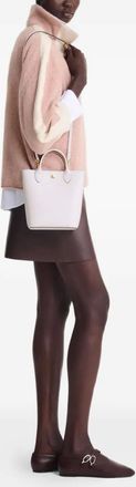 Longchamp Borsa Épure mini in pelle zigrinata - Bianco