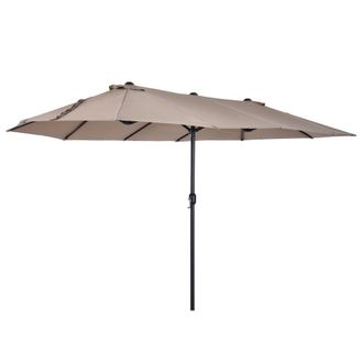 OUTSUNNY Sombrilla doble 455x265x238 cm caf&eacute;