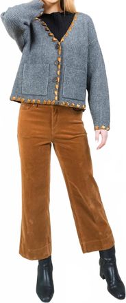 Lisette Charlene Corduroy 26 Wide Crop Pant In Cognac