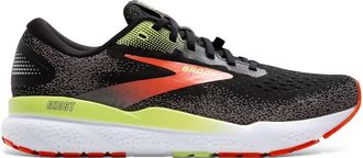 Brooks Mens Ghost 16 Gtx Running Shoes In Black/manadarin Red/green