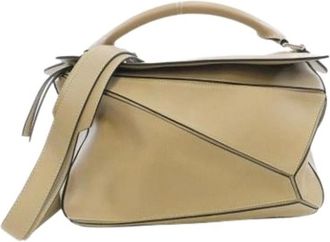 Loewe Pre-owned Handbags, female, Beige, Size: ONE SIZE Pre-owned Leather handbags