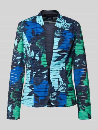 Vera Mont Slim Fit Blazer im Allover-Look in Blau, Gr&ouml;&szlig;e 36