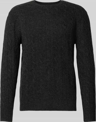 Polo Ralph Lauren Regular Fit Strickpullover aus Woll-Kaschmir-Mix in Dunkelgrau Melange, Größe XXL