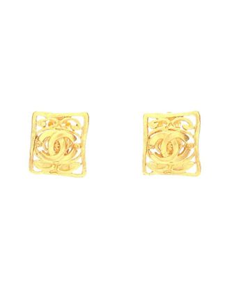 Chanel Gold-Plated Coco Mark Earrings (Authentic Pre-Loved)