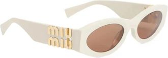 Miu Miu MU 11Ws Zonnebril - Dames - Zonnebrillen - Wit - 54 MM - Accessoires