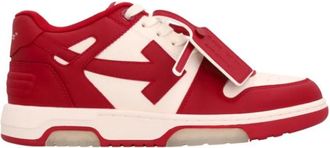 Off-white Schoenen, Heren, Rood, 43 EU, Leer, Out of Office Calf Leather Sneaker