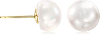 Ross-Simons 8-9mm Cultured Button Pearl Stud Earrings in 14kt Yellow Gold