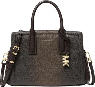 Michael Kors Laila Small Signature Logo Satchel - Dames - Handtassen - Bruin - ONE Size - Polyester - Tassen