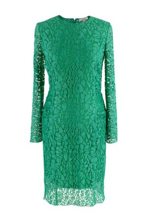 Nina Ricci Green Dentelle Lace Long Sleeve Dress Size XS
