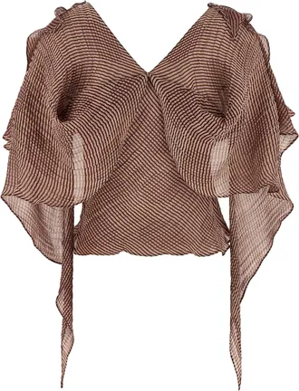 Kiko Kostadinov Womens Bordeaux Linen Blouse
