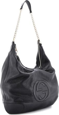 Gucci Soho Chain Leather Medium hobo bag - Zwart