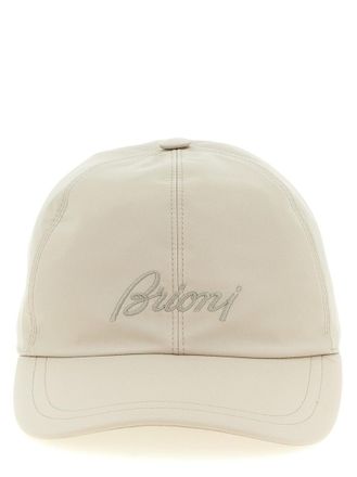 Brioni Beige Logo Solid Cap