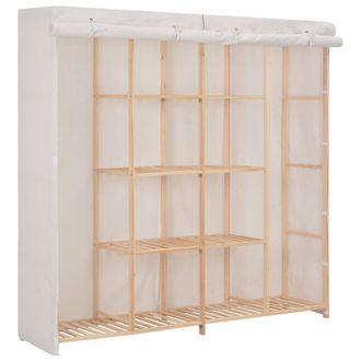 vidaXL Armario De Tela Blanco 173x40x170 Cm Vidaxl
