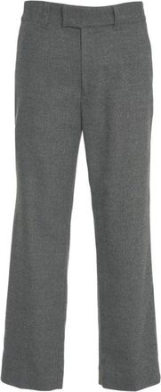 Paolo Pecora Straight Leg Medium Grey Chino Trousers With Tailored Fit