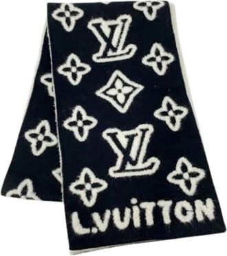 Louis Vuitton Pre-owned Scarves, female, Black, Size: ONE SIZE Pre-owned Wool Scarf