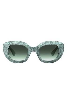 Stuart Weitzman 51mm Gradient Butterfly Sunglasses in Marble Green/Green Shaded at Nordstrom