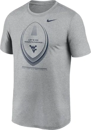 Nike West Virginia Primetime Football Icon Legend Nike Mens Dri-FIT College T-Shirt in Grey | NKGK06GWVN-3BJ