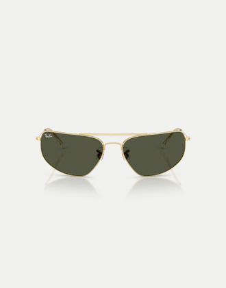 Ray-Ban Rb3780 - Occhiali da sole rettangolari color oro Arista con lenti verdi