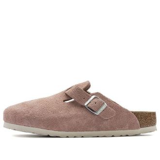 Birkenstock Boston Soft Footbed Suede Leather Sandals Pink Clay 1023279