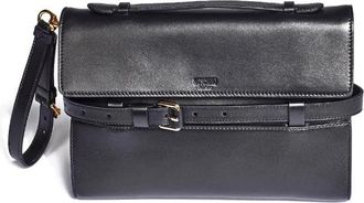 Moschino Zwarte leren riemtas - Dames - Clutches - Zwart - ONE Size - Leer - Tassen