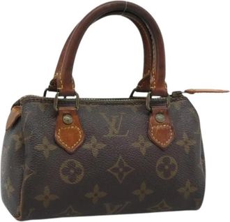 Louis Vuitton Pre-owned Mini Speedy Pouch - Dames - Vintage Mini Tas - Bruin - ONE Size - Leer - Vintage