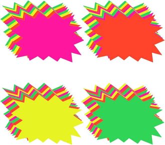 OEM Paquete De 160 Etiquetas De Papel Fluorescentes Starburst - Etiquetas De Precio De Venta Al P&uacute;blico