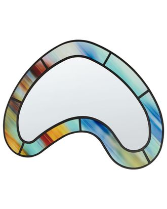 Beliani Beliani - Specchio Da Parete Di Forma Irregolare E Rotonda In Vetro E Multicolore Bouvron