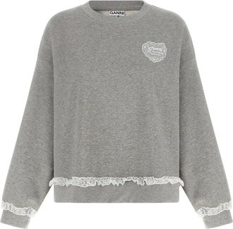 Ganni Isoli Sweatshirt - Dames - Sweatshirts - Grijs - M - Katoen - Hoodies & sweatvesten